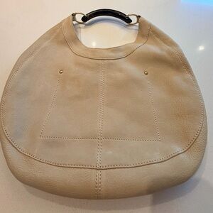 Elegant Light Olive/Cream Color J. Crew  Leather Handbag
